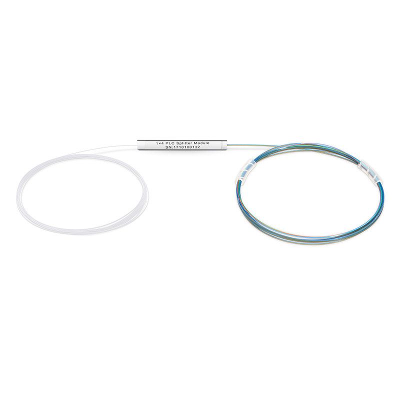 1 x 4 PLC Fiber Splitter, Steel Tube, Bare Fiber 250μm, No Connector, Singlemode